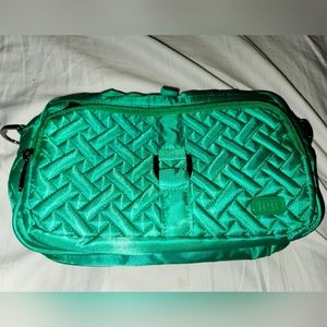 NWOT Lug Carousel XL Crossbody Bag in Green with Bouquet Cream lining